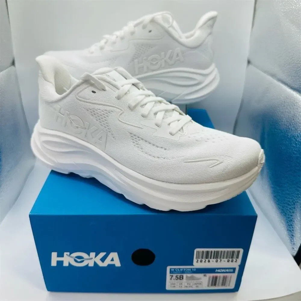 HOKA Clifton 10 White/White | Women’s Size 7.5 B | NWD Store Display